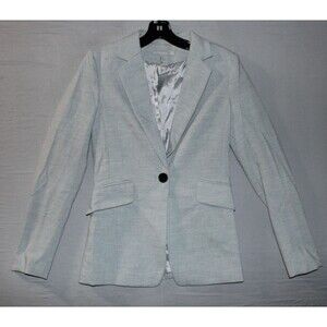 NWT H&M Light Gray Melange Suit Blazer w/ Front Pockets Back Vents Cuff Slits 4
